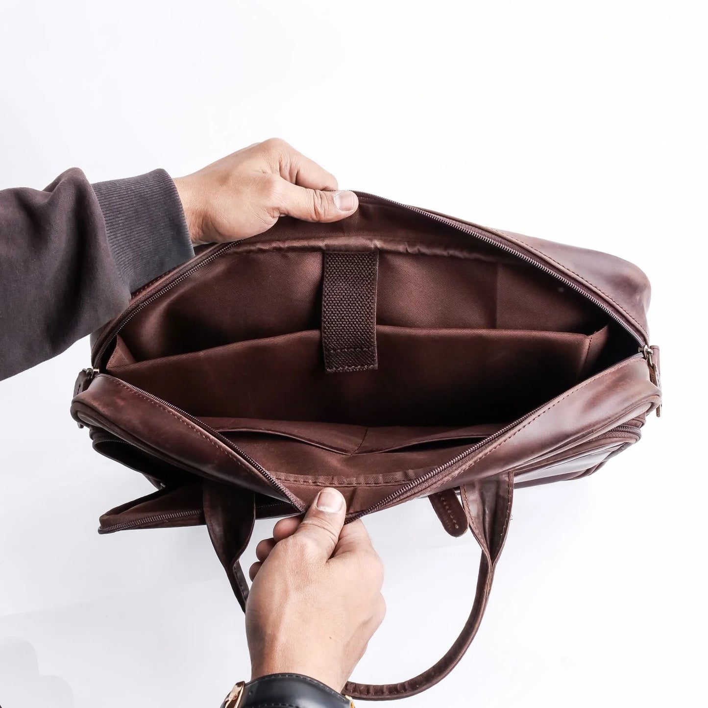 Handmade bag Leather bag Laptop bag Midnight Brown bag unisex bag Shoulder bag