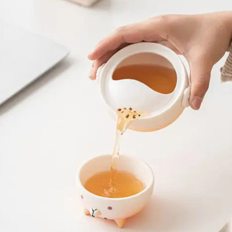 Shiba Inu Teapot Tea Cup Travel Set