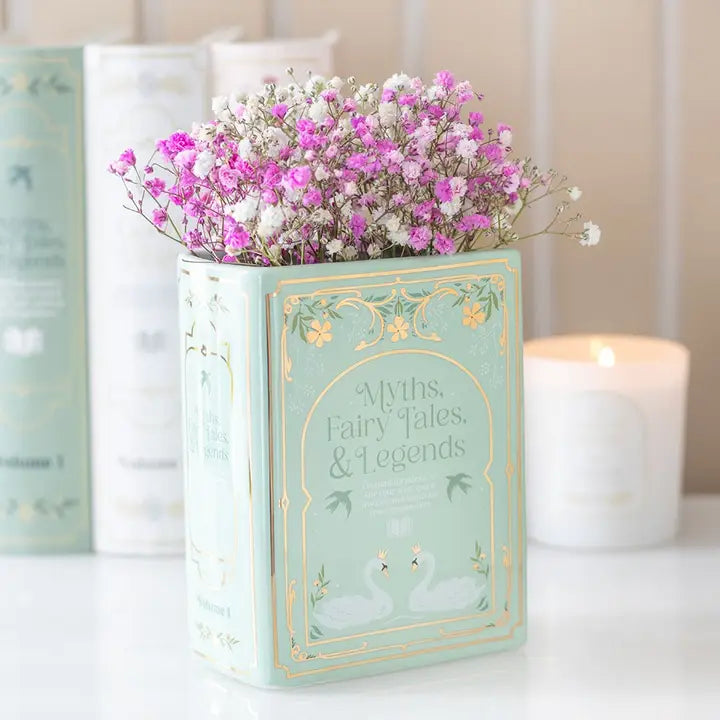 Green Book Shaped Ceramic Vase