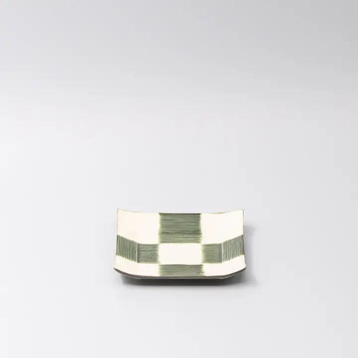 Porcelain Checkerboard Square Saucer