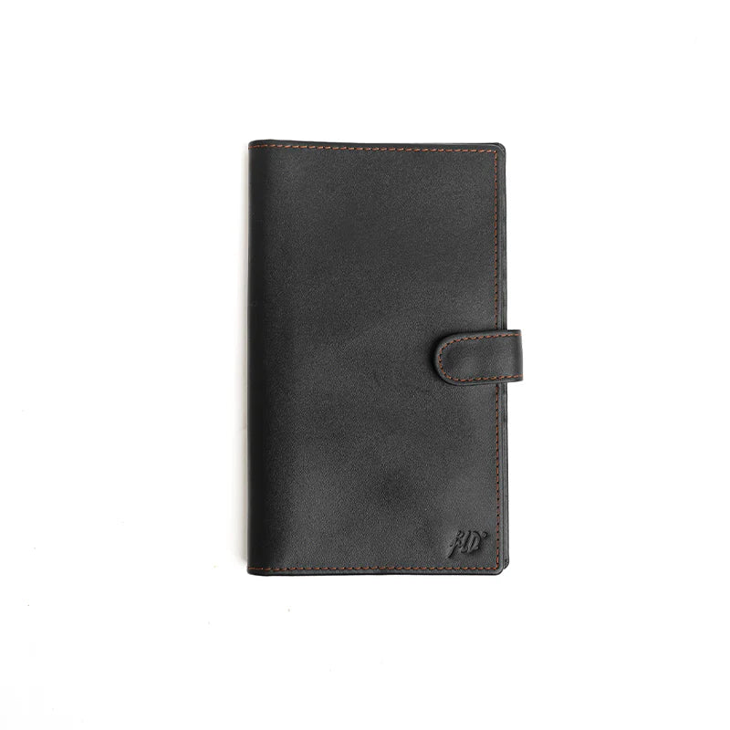 Travel Passport Wallet – Full Grain Leather Organizer (Black)