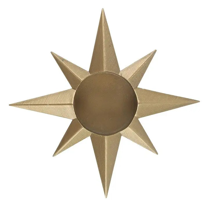 Gold Star Tealight Candle Holder