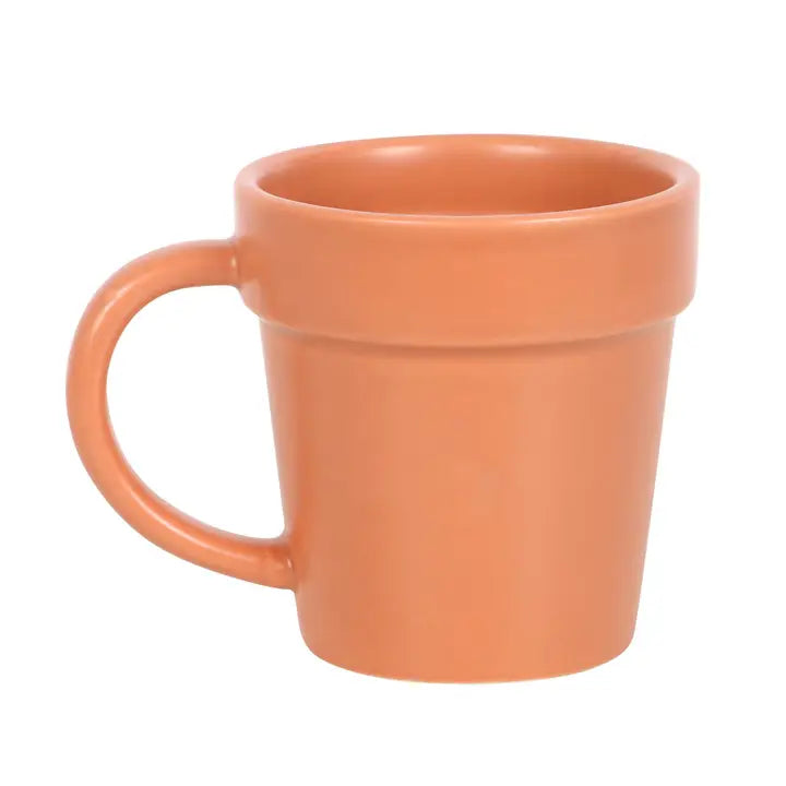 Ceramic Plant Pot Mug with Shovel Spoon