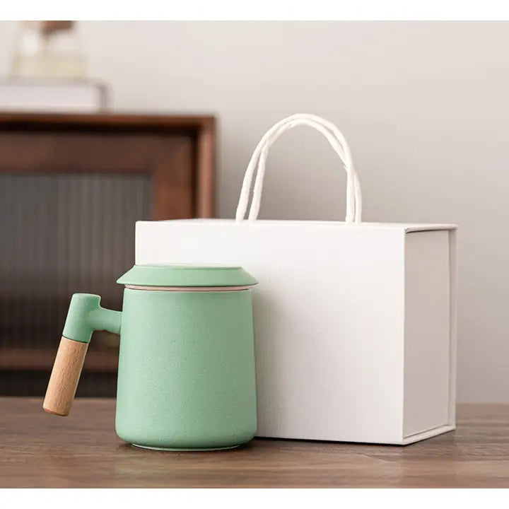 Colorful Ceramic Tea Cup with Lid & Infuser