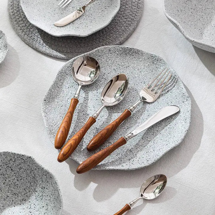 6 Piece Wooden Handle Cutlery Set