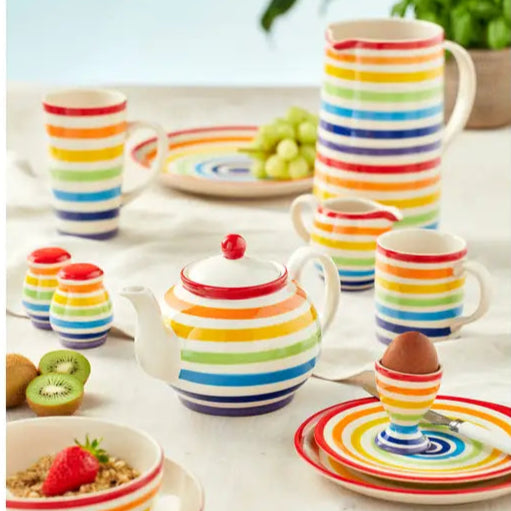 Ceramic Hand Painted Rainbow Salt and Pepper Set