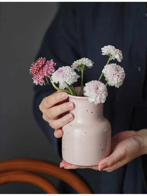 Handmade Ceramic Vase Pink or Green