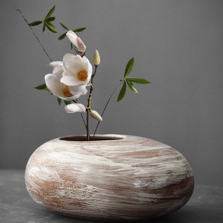 Handmade Ikebana Ceramic Bowl Vase