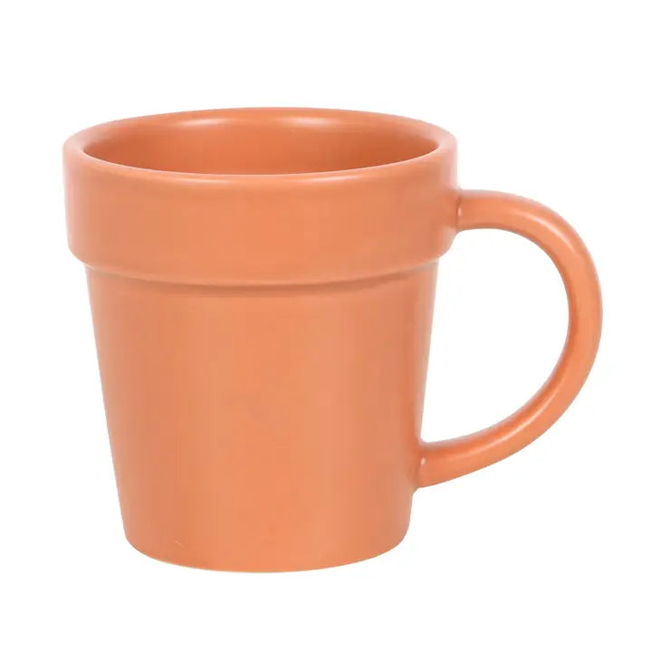 Ceramic Plant Pot Mug with Shovel Spoon