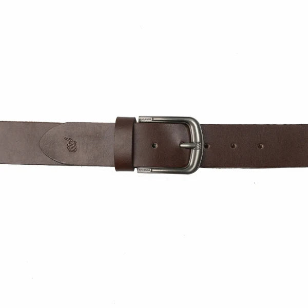 Men’s Dark Brown Minimal Laminated Leather Belt Everyday Classic