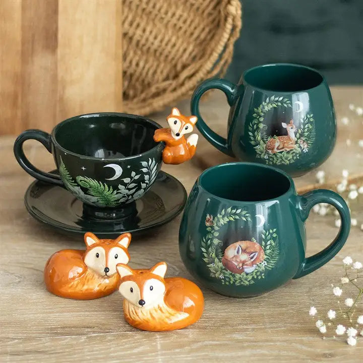 Ceramic Green Fawn Rounded Mug