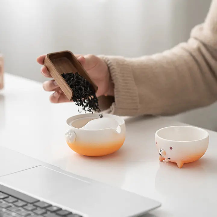 Shiba Inu Teapot Tea Cup Travel Set