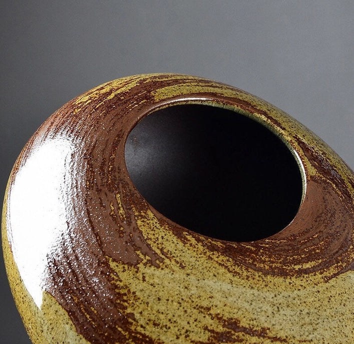Handmade Ikebana Ceramic Bowl Vase