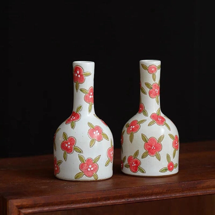 Hand-Painted Antique Ceramic Vase