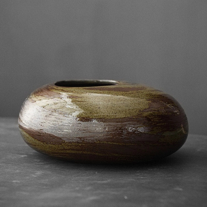 Handmade Ikebana Ceramic Bowl Vase