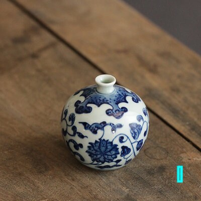 Hand Painted Blue & White Mini Porcelain Vase