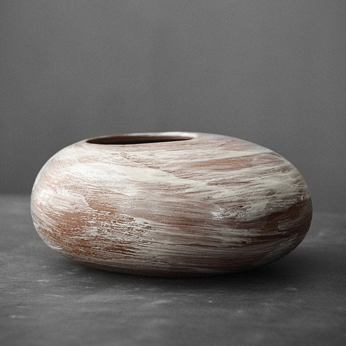 Handmade Ikebana Ceramic Bowl Vase