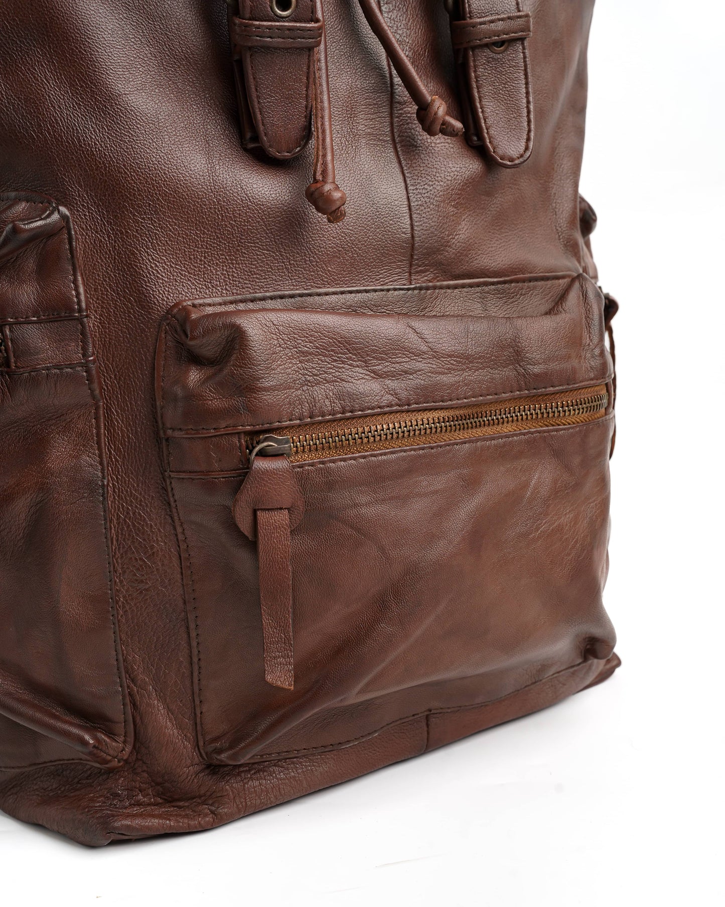 Leather Backpack Handmade Backpack Brown Backpack Unisex Backpack Travel Bag with Laptop Compartment Adjustable Straps Golden Hardware