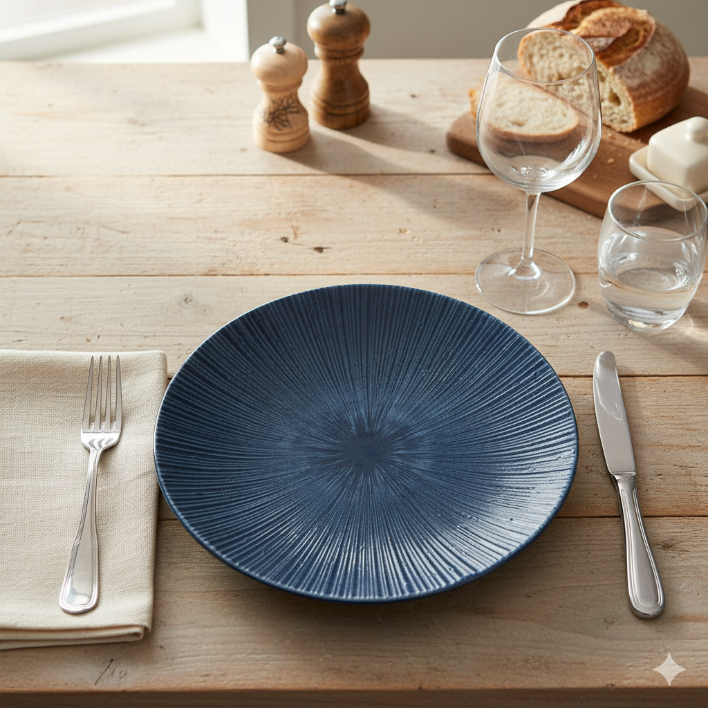 Handcrafted Blue Porcelain Plate Dinner plate