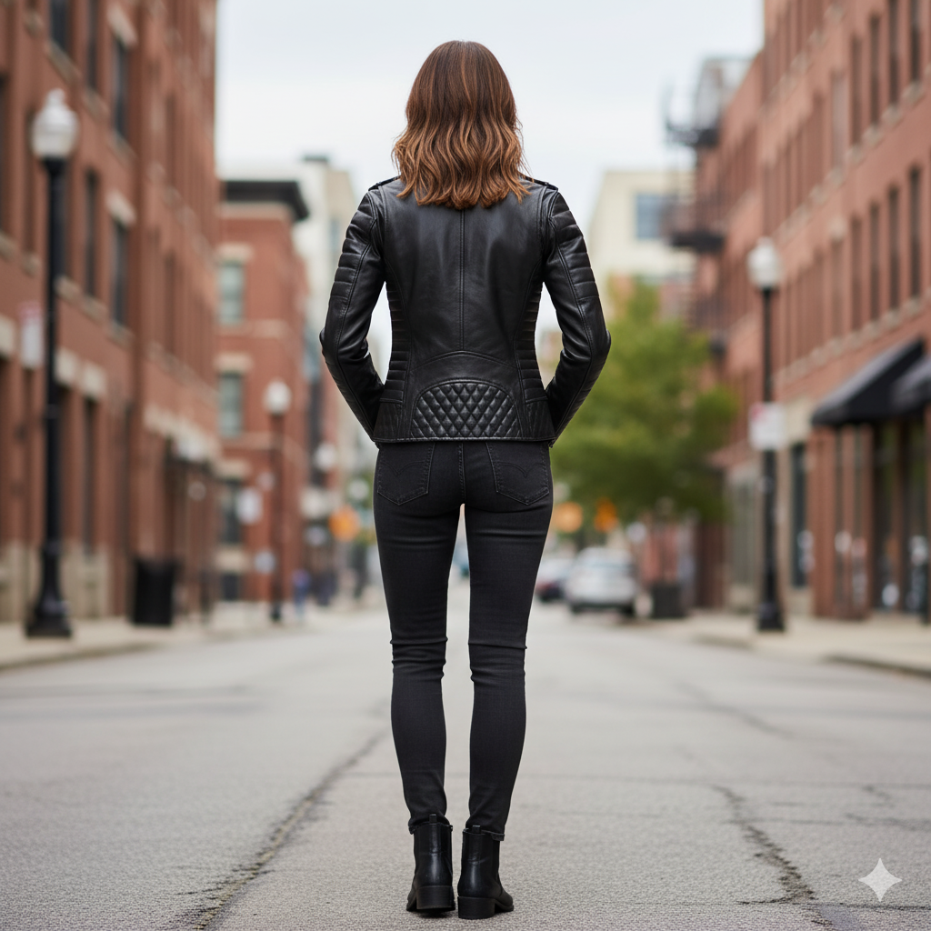 Real Leather Jacket Handmade jackets Ladies jackets Black jacket Ladies jackets Leather biker jacket