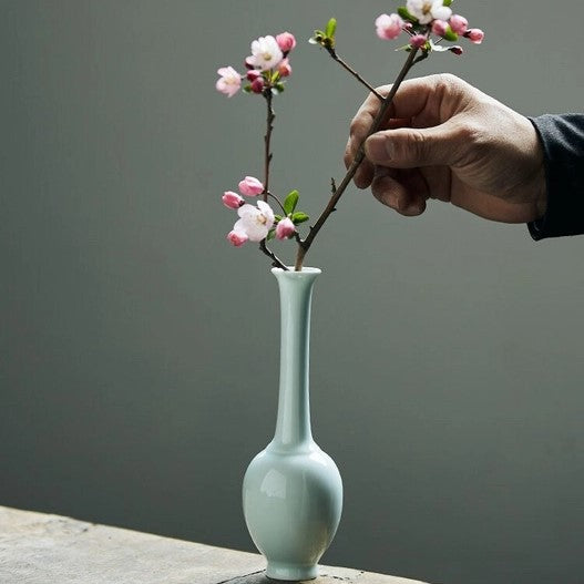 Mini White or Shadowy Blue Porcelain Vase