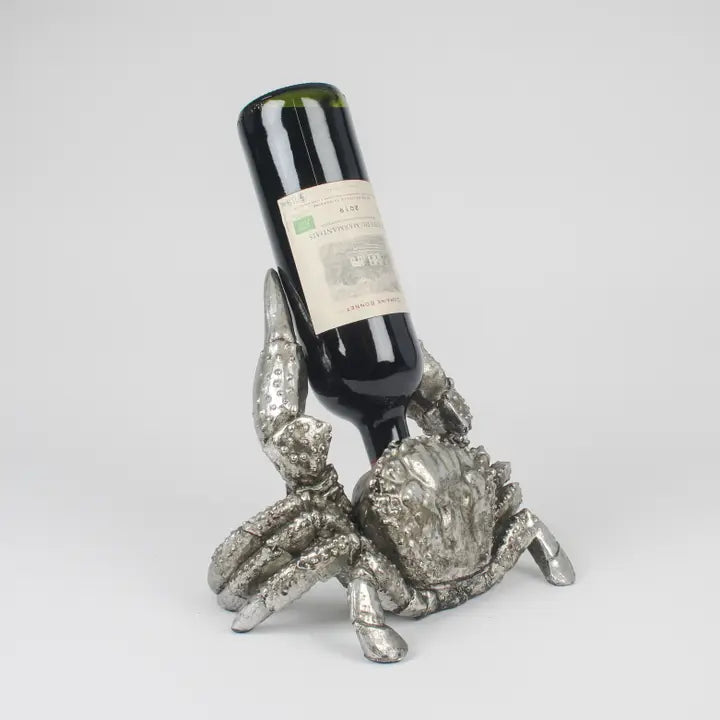 Silver Crab Wine Bottle Holder