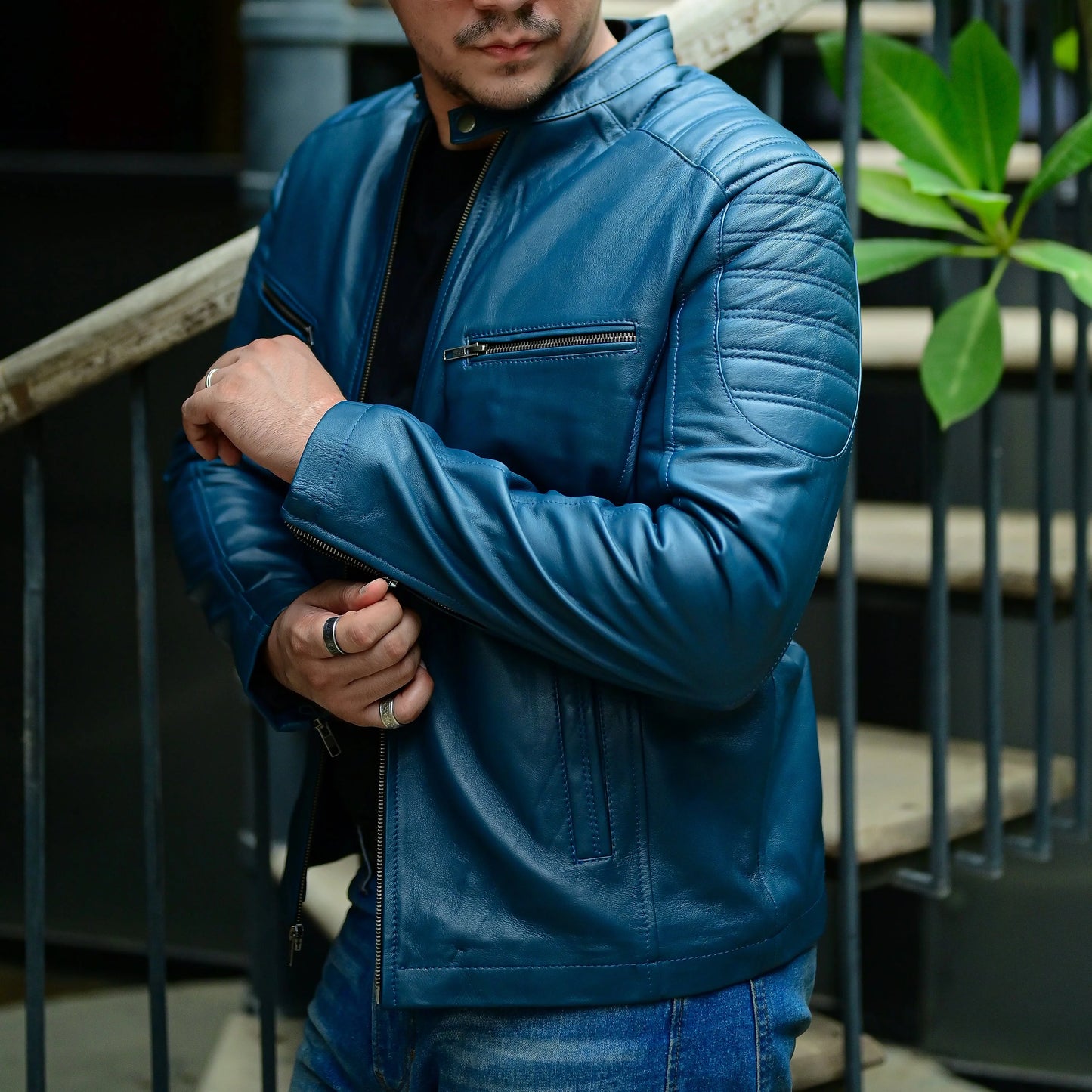 Handmade Jacket Leather Jacket Motorcycle Leather Jacket Men Leather Jacket