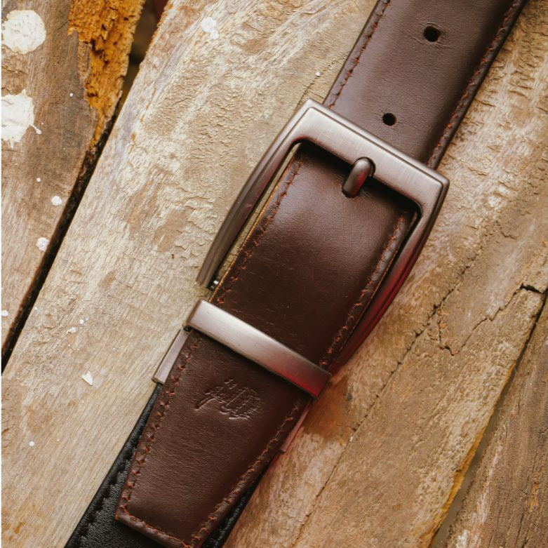 Reversible Men’s Leather Belt – Black & Brown