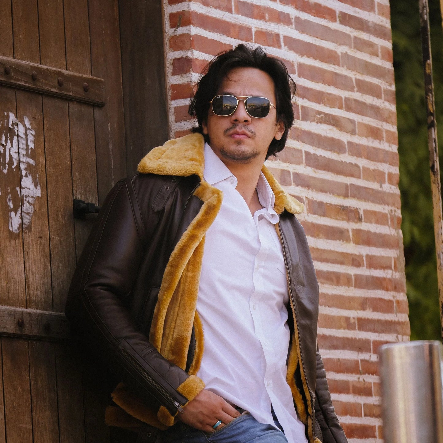 Handmade Jacket Leather Jacket Leather Bomber Jacket Brown Jacket Men Jacket