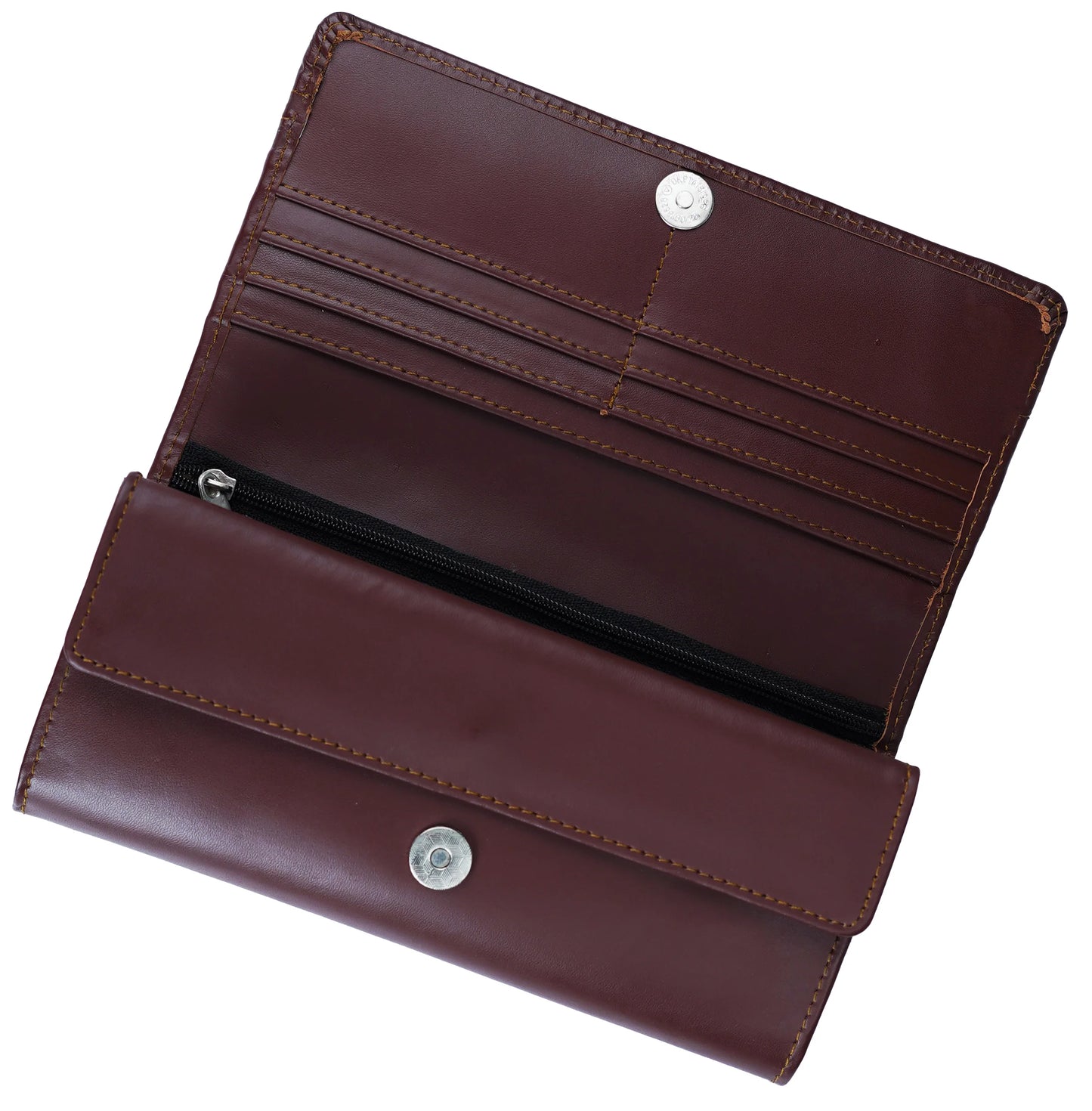 Women’s Leather Clutch Long Wallet Magnetic Flip Purse with Card, Cash and Mobile Slots