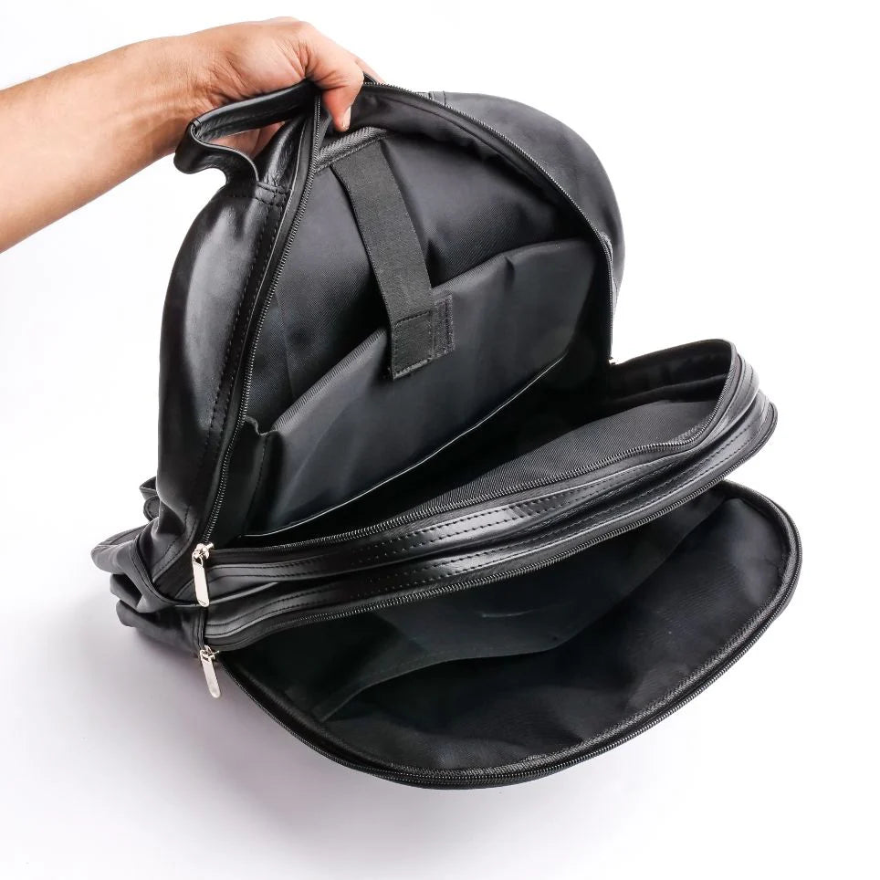 Black Leather Backpack Minimalist Laptop Bag Unisex Design Handmade Backpack Leather bag