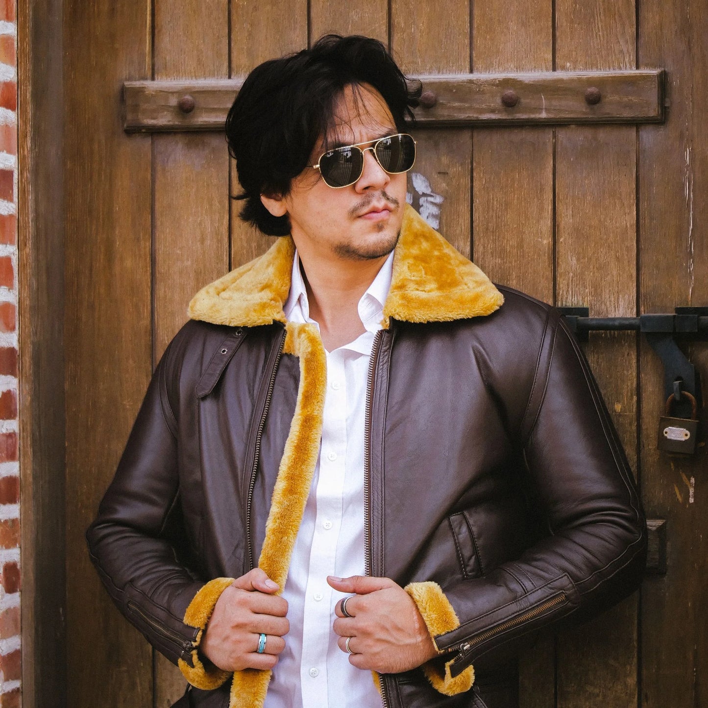 Handmade Jacket Leather Jacket Leather Bomber Jacket Brown Jacket Men Jacket