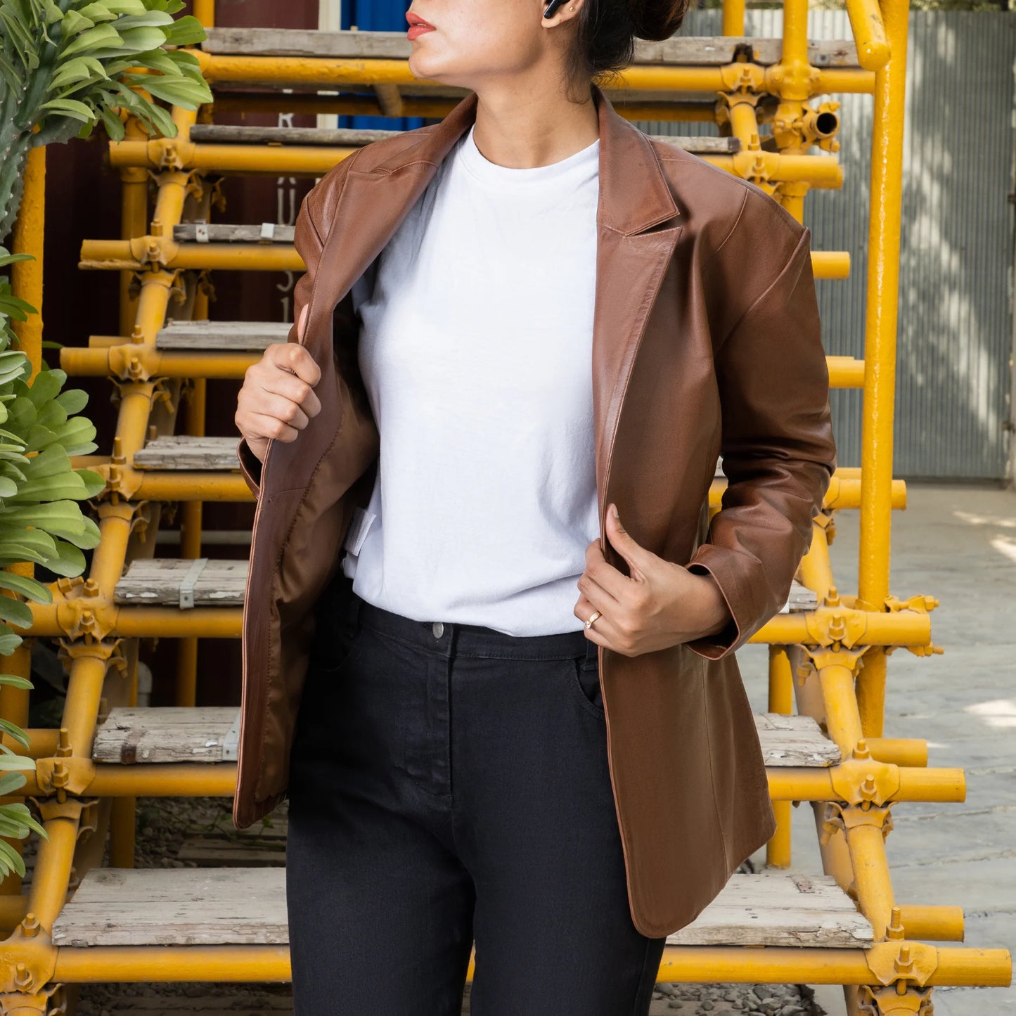 Handmade Blazer Leather Blazer Oversized Leather Blazer for Women Ladies Blazer