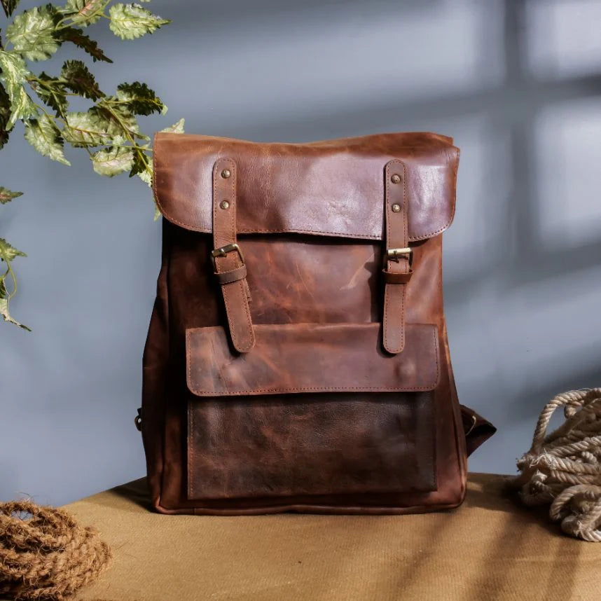 Handmade backpack Leather bag Shoulder bag unisex bag Laptop backpack Office Bag Brown Backpack