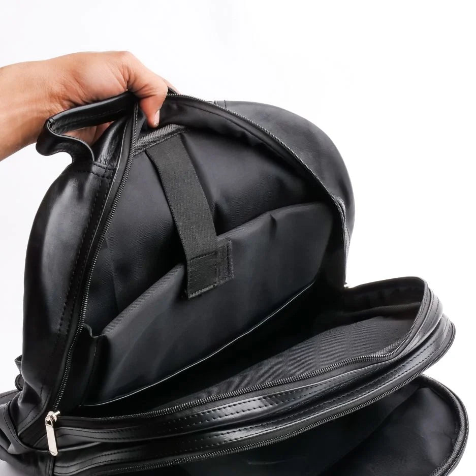 Black Leather Backpack Minimalist Laptop Bag Unisex Design Handmade Backpack Leather bag