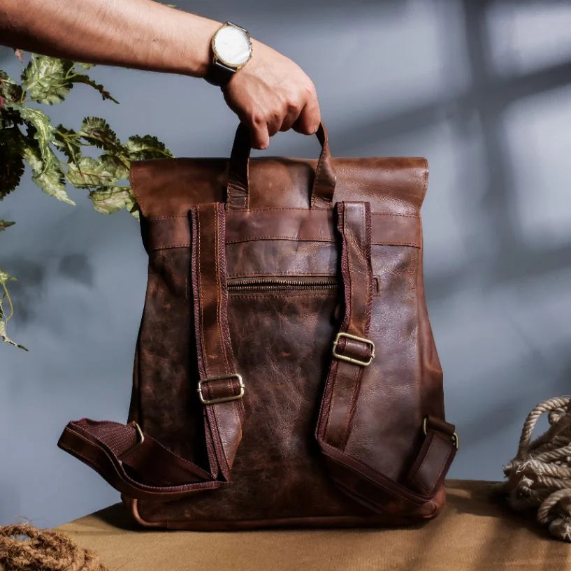 Handmade backpack Leather bag Shoulder bag unisex bag Laptop backpack Office Bag Brown Backpack