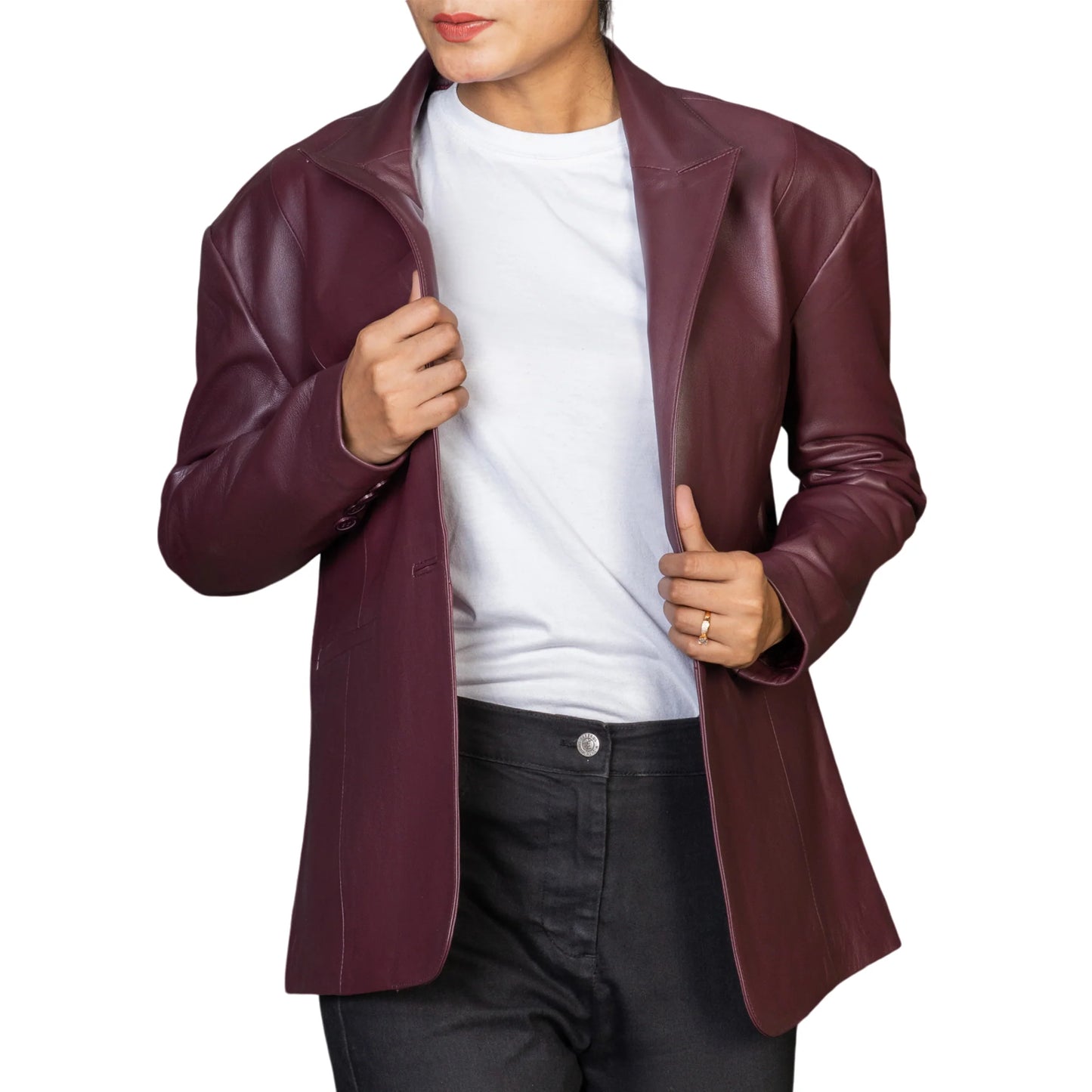 Handmade Blazer Leather Blazer Oversized Leather Blazer for Women Ladies Blazer