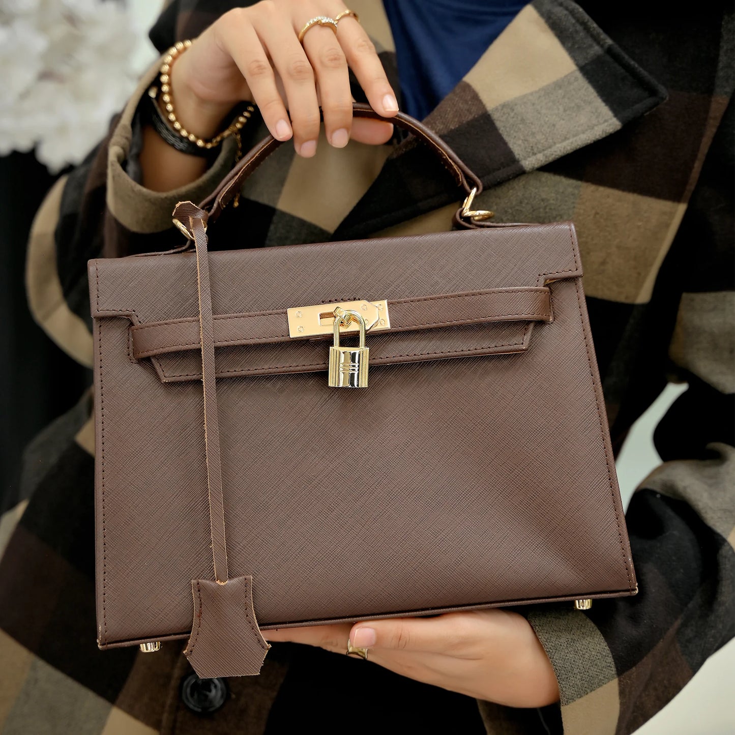 Handmade handbag Women Top Handle Leather Bag Handbag with Shoulder Strap Ladies bag