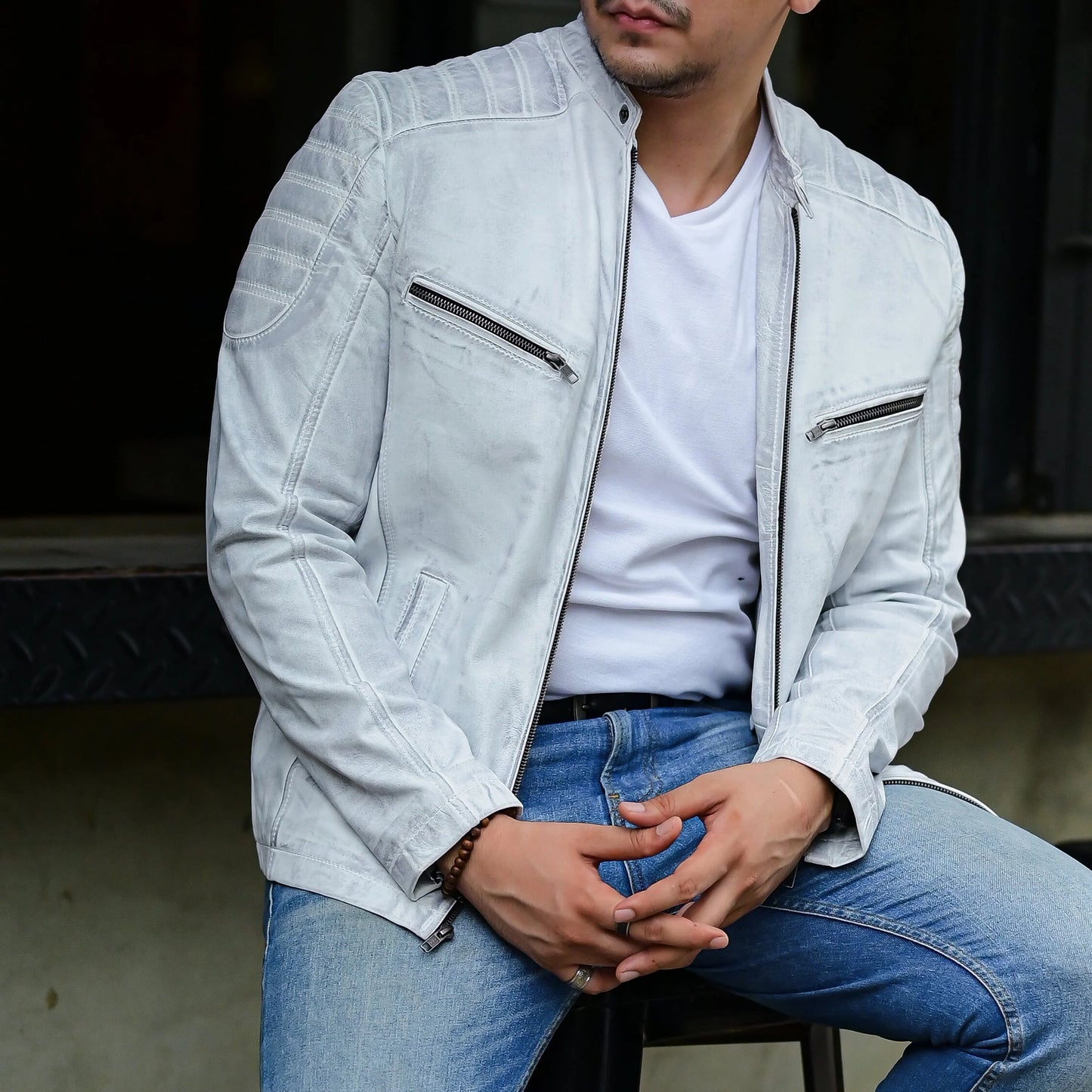 Handmade Jacket Leather Jacket Motorcycle Leather Jacket Men Leather Jacket