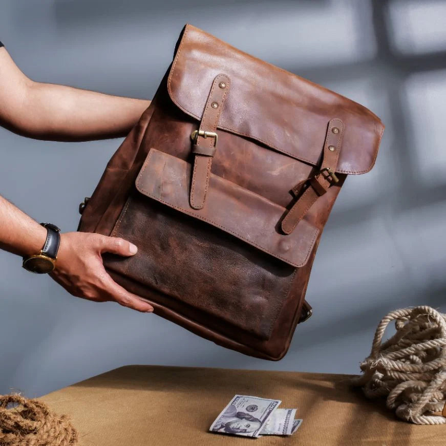 Handmade backpack Leather bag Shoulder bag unisex bag Laptop backpack Office Bag Brown Backpack