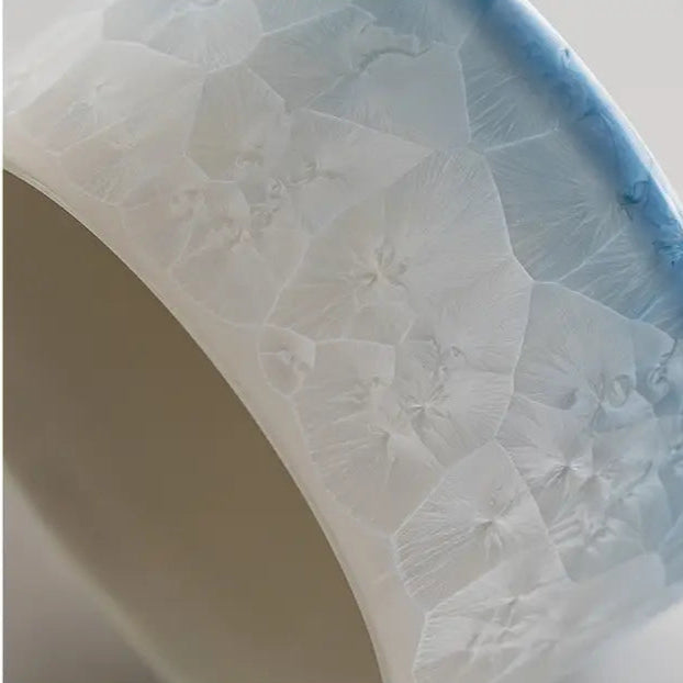 Crystal Glazed Ceramic Coffee Mug and Saucer Set