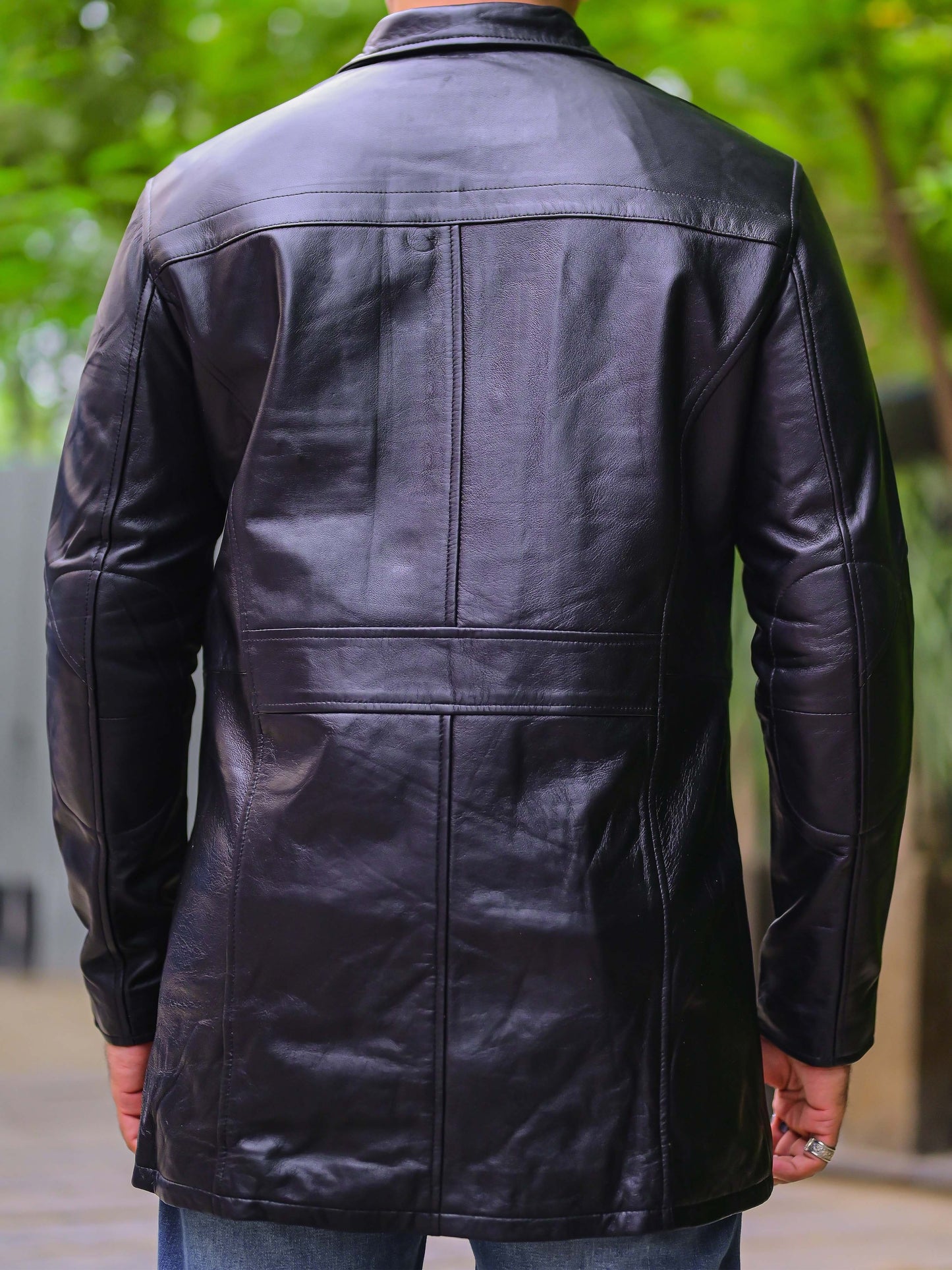 Handmade Coat Trench coat leather Long coat for men