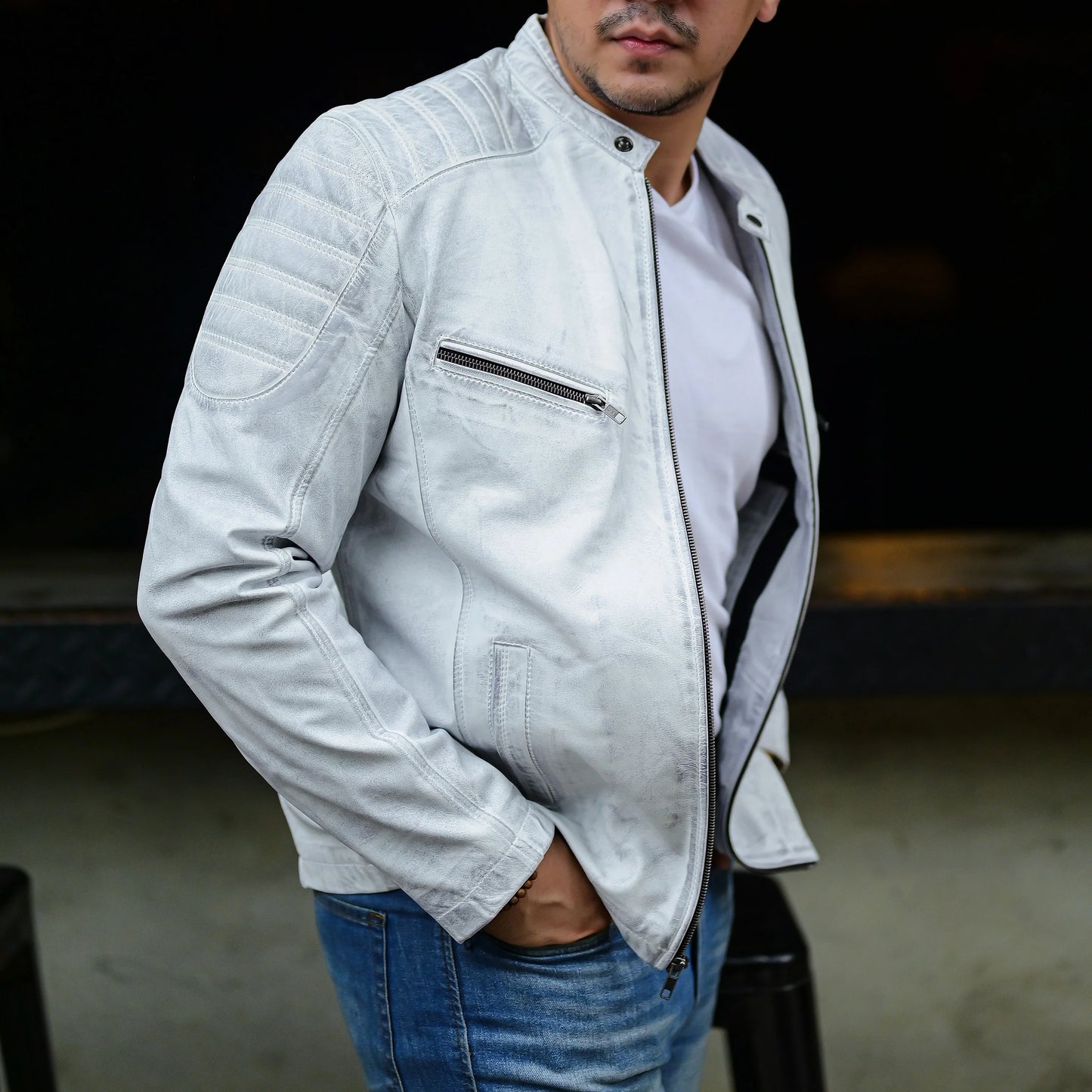 Handmade Jacket Leather Jacket Motorcycle Leather Jacket Men Leather Jacket