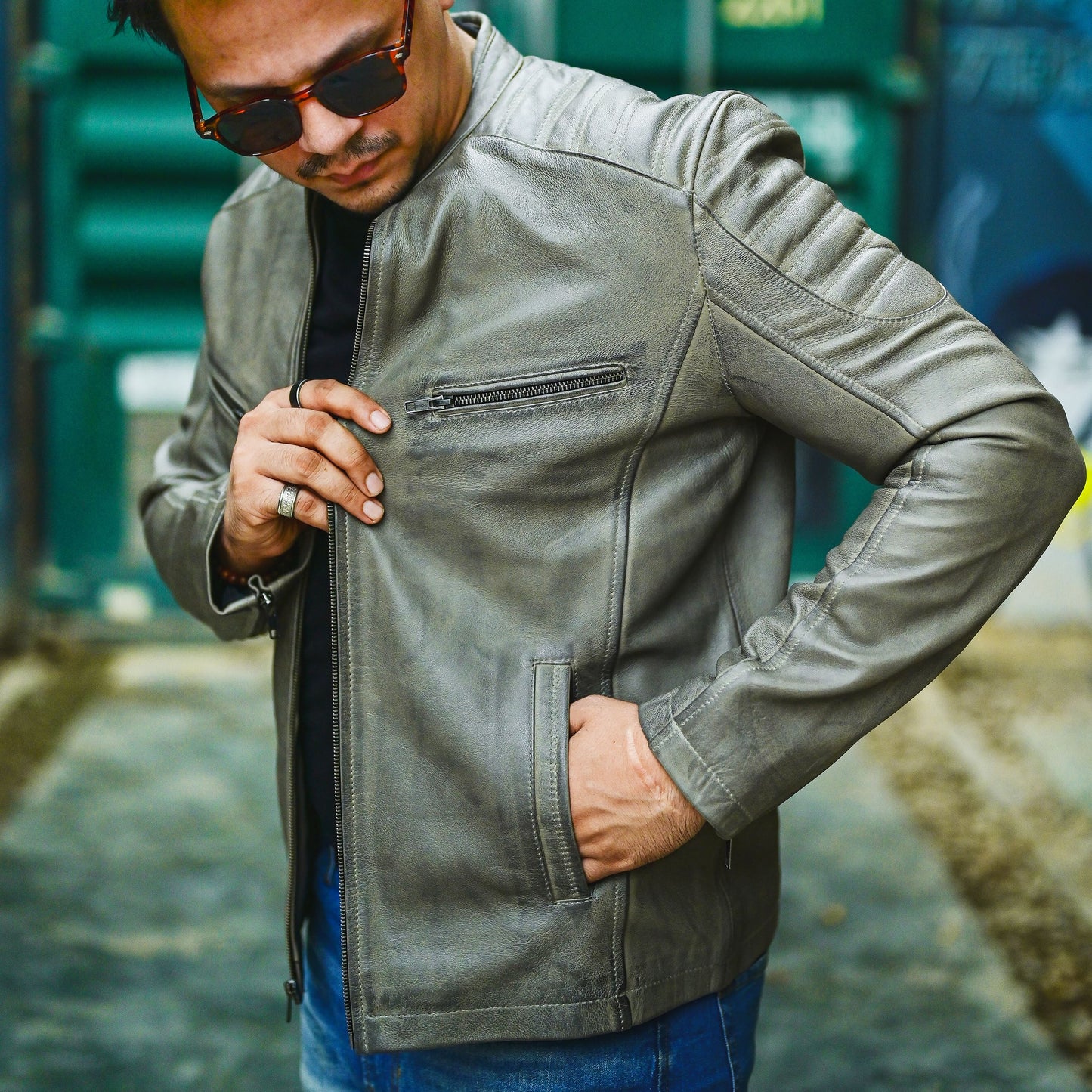 Handmade Jacket Leather Jacket Motorcycle Leather Jacket Men Leather Jacket