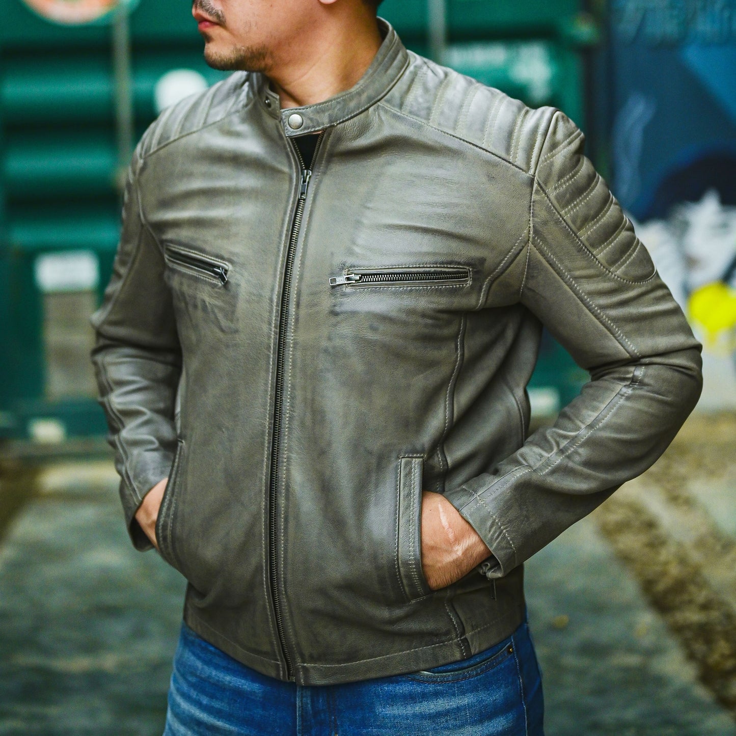 Handmade Jacket Leather Jacket Motorcycle Leather Jacket Men Leather Jacket