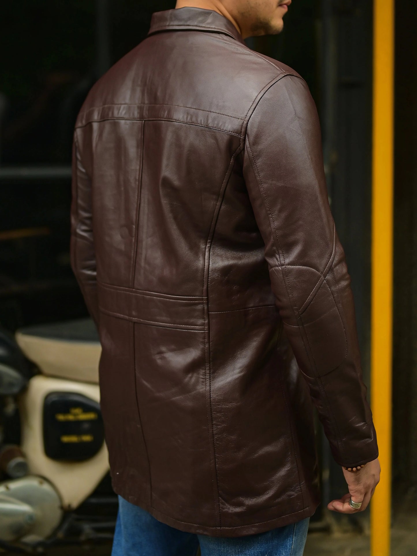Handmade Coat Trench coat leather Long coat for men