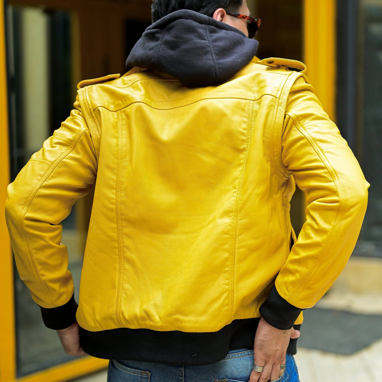 Handmade Jacket Leather Hooded jacket Lather Jacket for Men