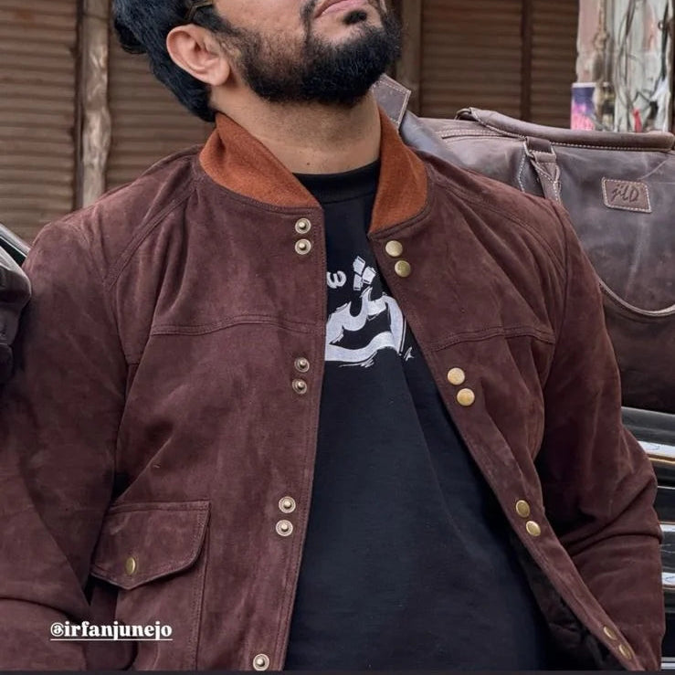 Real leather Jacket Handmade Jacket Bomber Jacket Men jacket Motorcycle jacket foe men