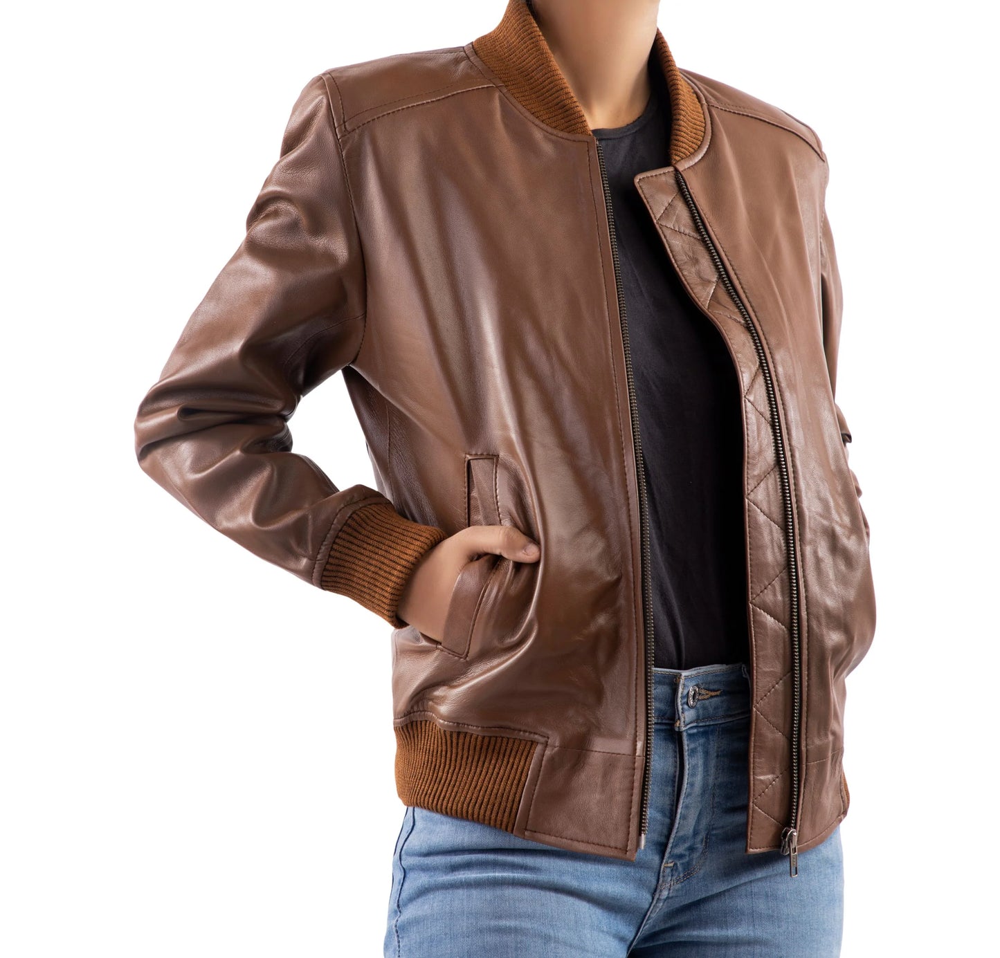 Handmade Jacket Leather Jacket Leather Bomber Jacket Ladies Jacket Leather Jacket for women