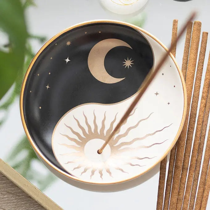 Ceramic Yin Yang Incense Stick Holder Plate